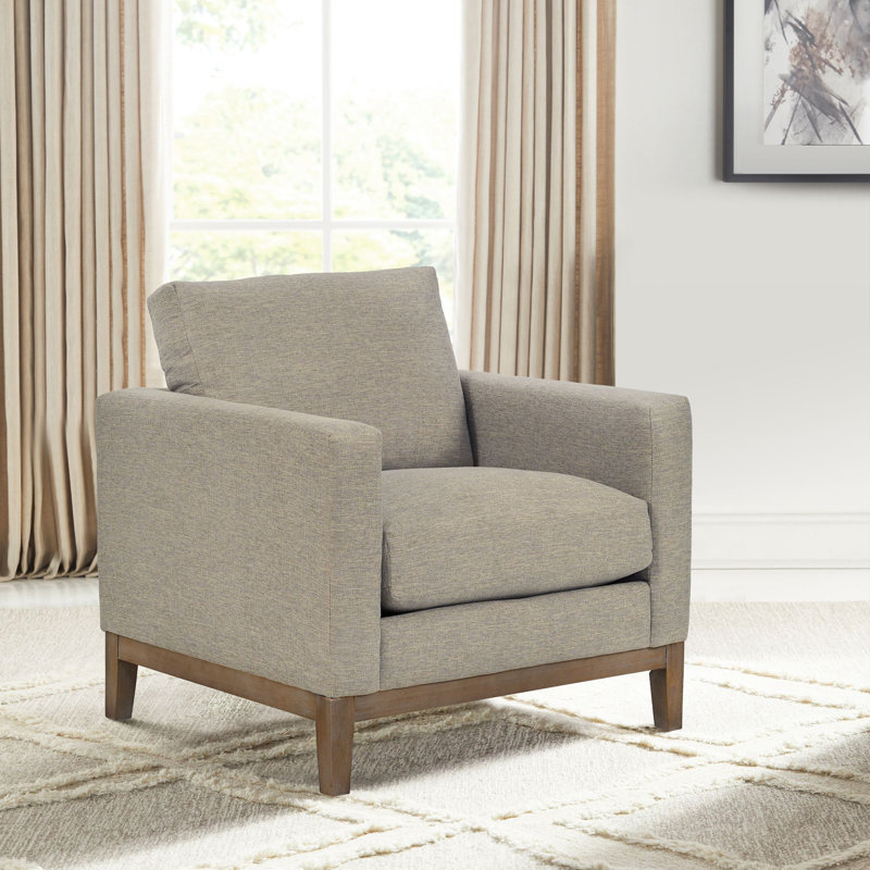 Bellah Upholstered Armchair, Gray 100% Polyester