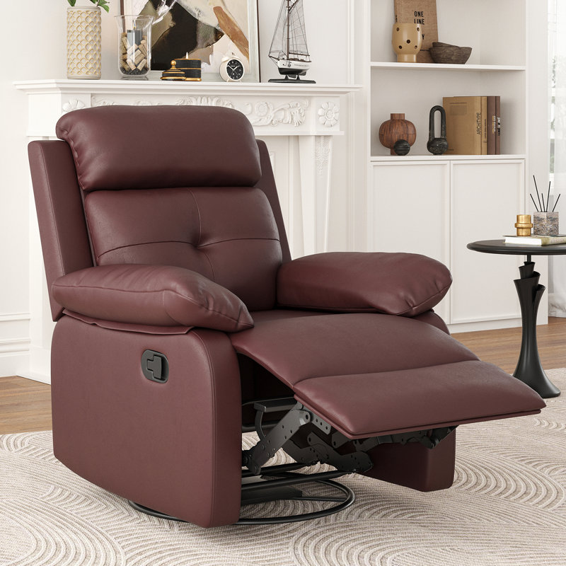 Fauteuil inclinable et pivotant rembourré en tissu brun résistant aux égratignures, Brun