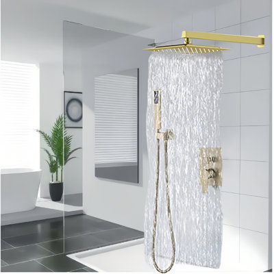 Ensemble de robinet de douche à pluie avec pomme de douche à main haute pression 10 pouces