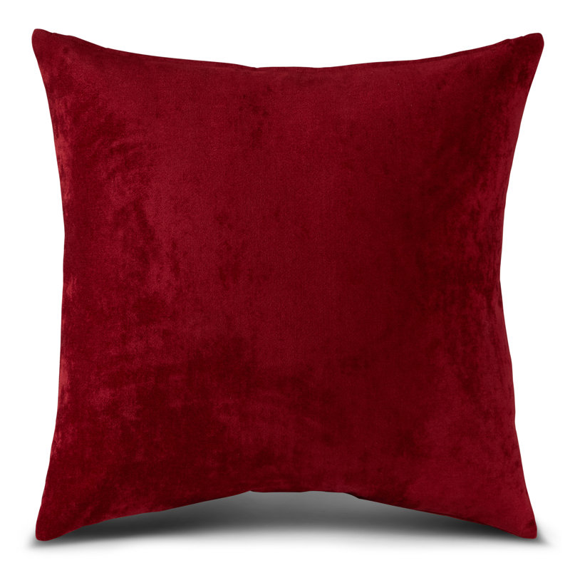  Velvet Polyester Throw Pillow, Ruby, Cover & Insert