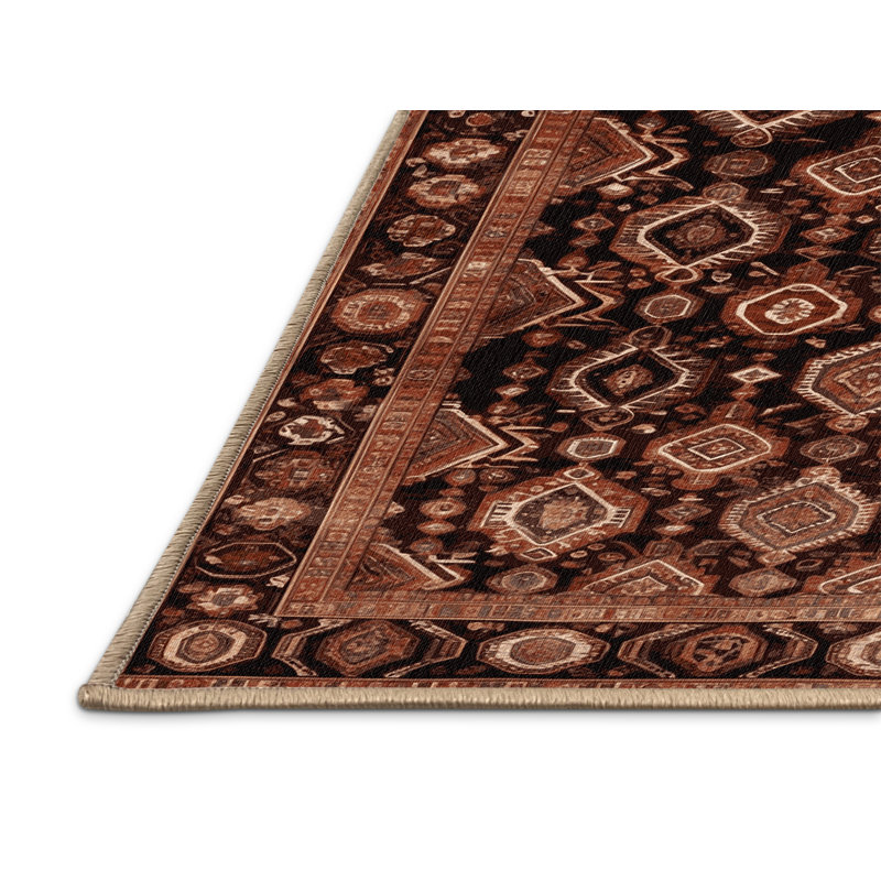 Tapis brun lavable à la machine, Rectangle 8 pi x 10 pi