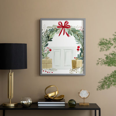 «Christmas Holiday Art CMXVII», reproduction d'art encadrée - bois massif