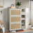 Bohemia Style Shoe Cabinet With 3 Rattan Flip Drawers, 3 Square Shelves And 1 Storage Drawer And Key Hooks-1441309623