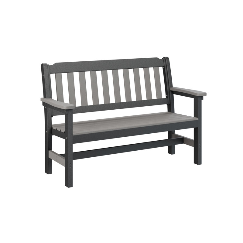 Garden Outdoor Bench, Light Gray/Black
