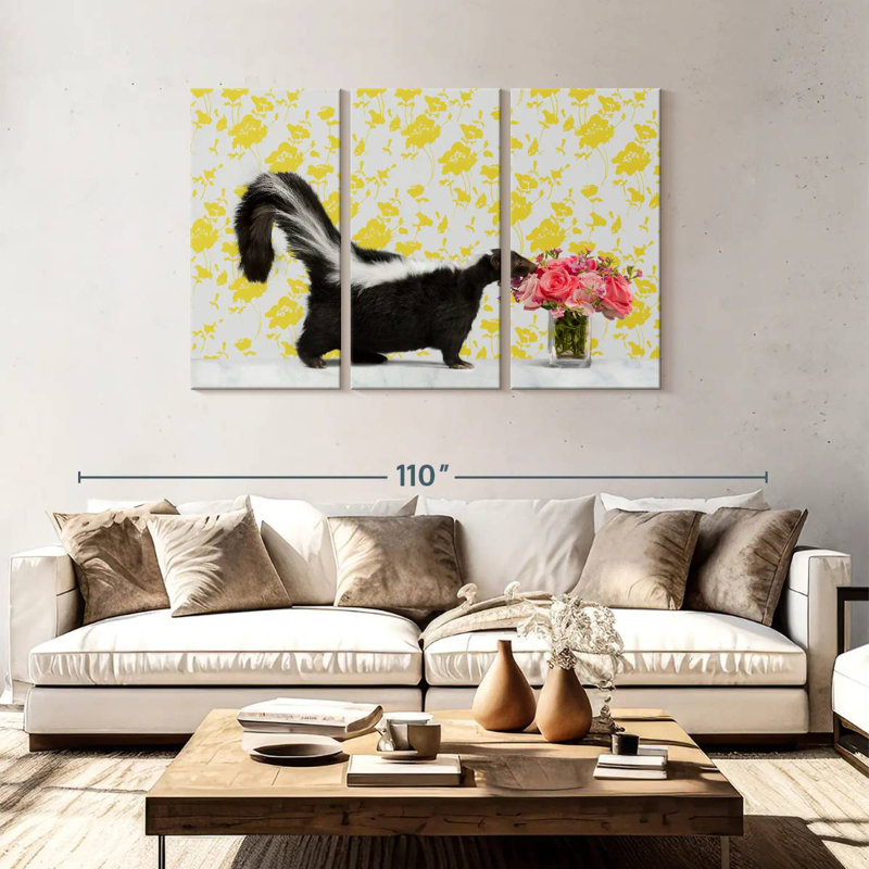 Brampt Skunk And Roses, 48" H x 74" W