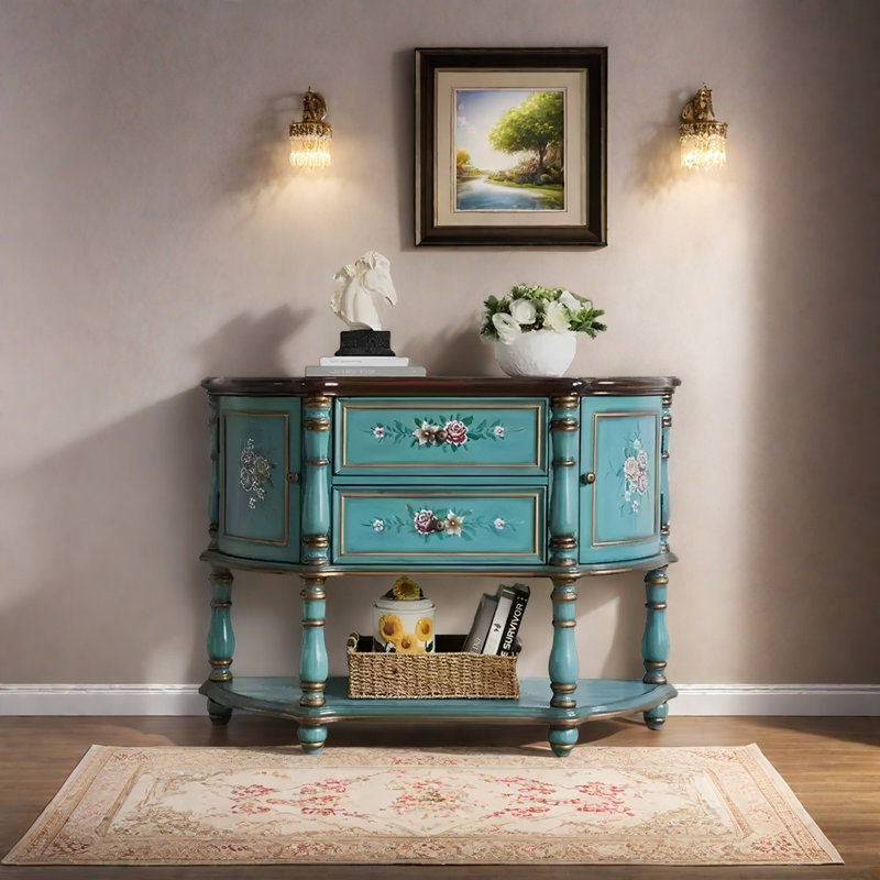 American Retro Multifunctional Console Table, 34.25" H x 47.24" W x 15.75" D