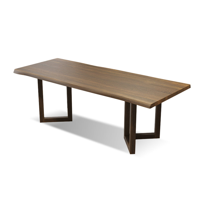 Brown Rectangular Solid Wood Dining Table, 29.53"H x 94.49"L x 35.43"W