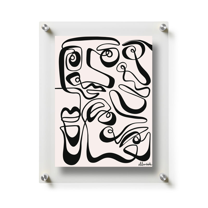 Double Panel Floating Acrylic Picture Frame, 12" H x 15" W, Silver