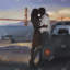 Un couple d'amoureux à San Francisco - impression de pont figuratif-2123505230