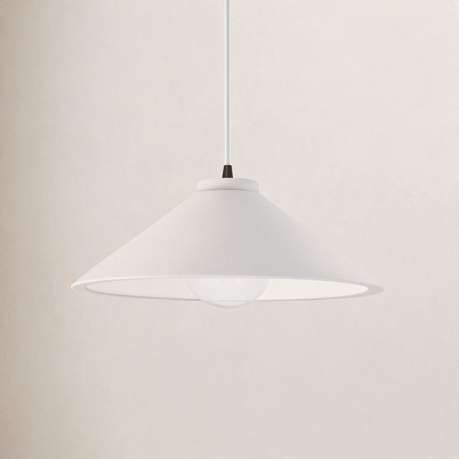 Leni Dimmable Cone Single Light Pendant, Bisque, Dark Bronze