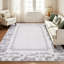 Tapis Toile de Jouy lavable à la machine – Tapis à motif champêtre français, ultra doux, antidérapant et ne peluche pas-893397321-893397333
