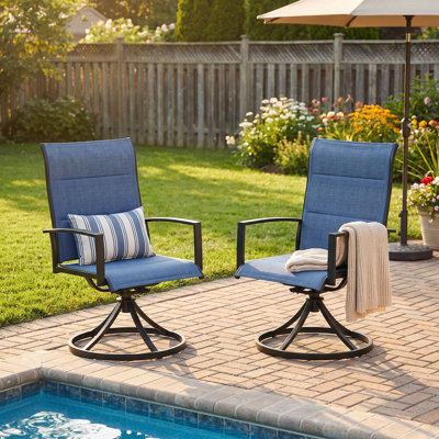 Padded Swivel Patio Dining Chairs