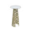 Table d'appoint Elegant Gold avec plateau en marbre blanc - table d'appoint moderne en aluminium 21,25 po