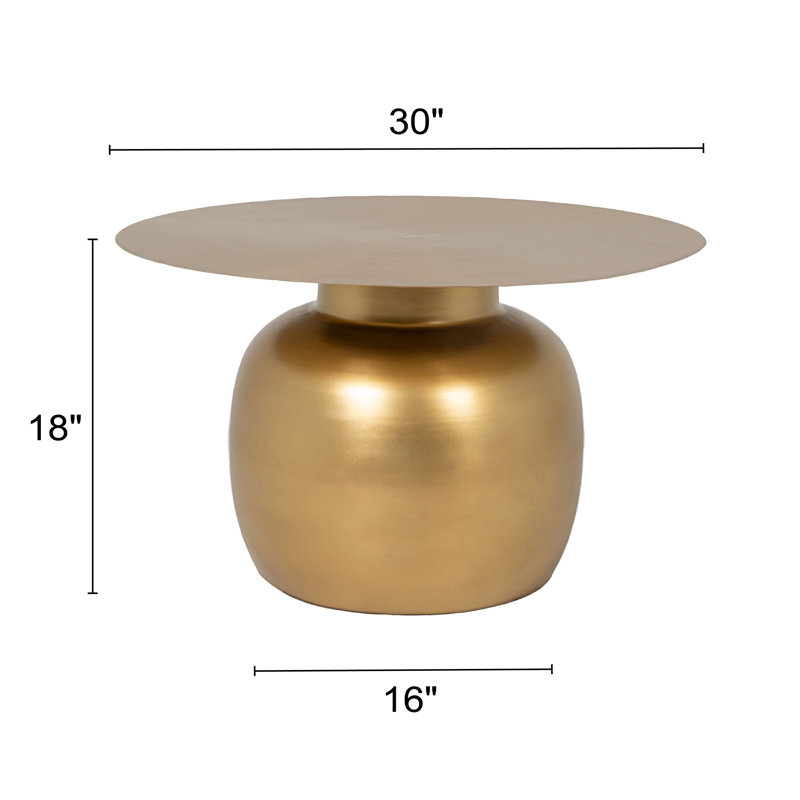 Carter Round Metal Coffee Table, Gold