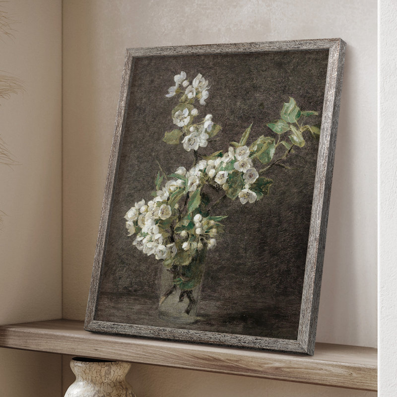 «Vintage Floral Print», impression encadrée CCL XXXVII - bois massif, H 11 po x l 9 po