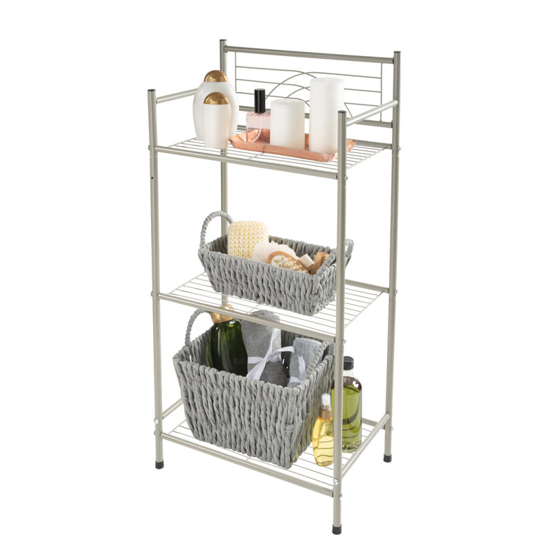 Étagères de salle de bain autoportantes l 10,63 po x H 35,83 po x P 17,32 po Aimon, Satin