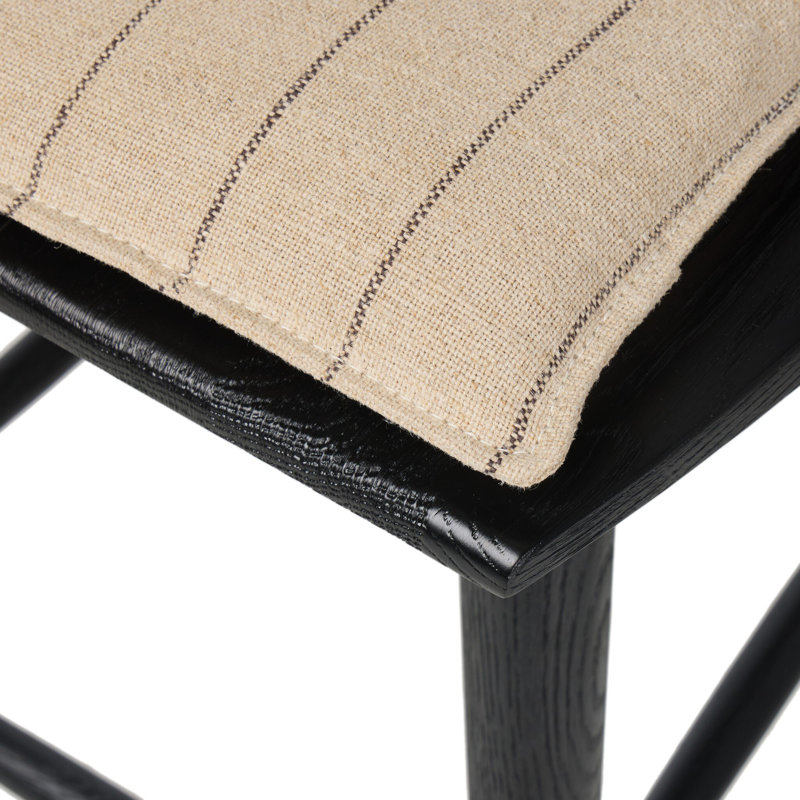 Lewis Windsor Stool With Cushion-Black Oak-Counter, Black Oak, Bar Stool (30.29” Seat Height)