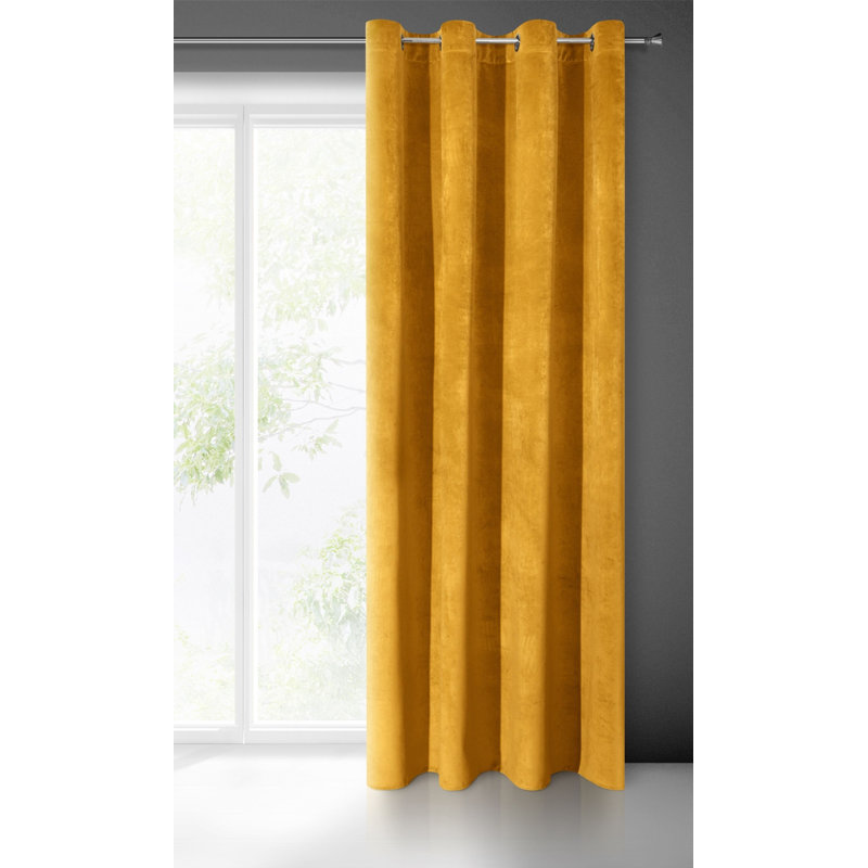 Shelldrake Eyelet Blackout Curtain, Mustard