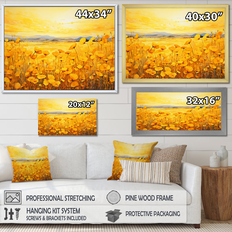  Bliss Flower Meadows I - impression, H 34 po x l 44 po x P 0,5 po, Cadre simple blanc