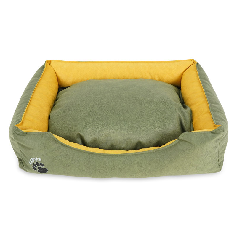 Panier de support pour chien, Très grand (l 36,2 po x P 26,8 po x H 8,7 po), Vert/jaune