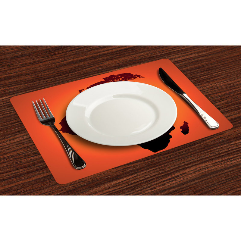 Mccollough African Safari Map with Continent Placemat