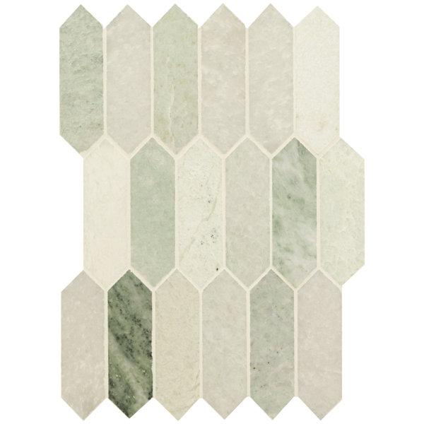 Nordic Jade Spire 10 in. x 14 in. Polished Marble Mosaic Floor and Wall Tile