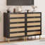 Commode 5 tiroirs en rotin, 44 po