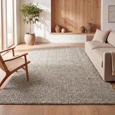 Pata Hand Woven Chunky Jute Gray Rug