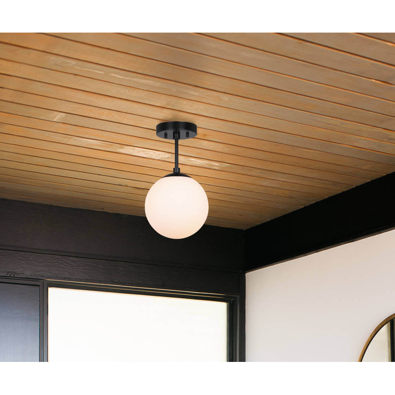 Plafonnier semi-encastré 1 lumière Andren, Noir mat