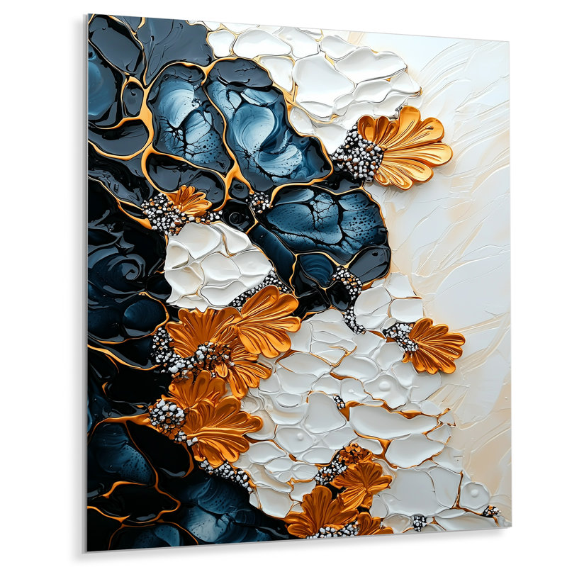 Bloom - Fleurs murales en marbre II, H 32 po x l 16 po x P 0,84 po