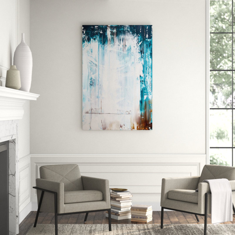 Abstract Print by John Beard, Brown Framed Canvas, 31.5" H x 25.5" W x 1.75" D