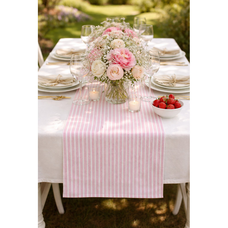 Stripe Everyday Design Table Runner, 90" x 16", Pink