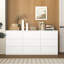Commode 9 tiroirs moderne en bois blanc mat moderne sans poignée