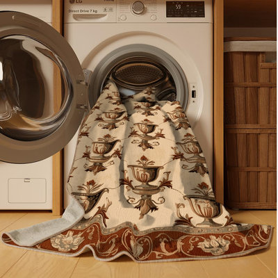 Tapis brun français lavable à la machine