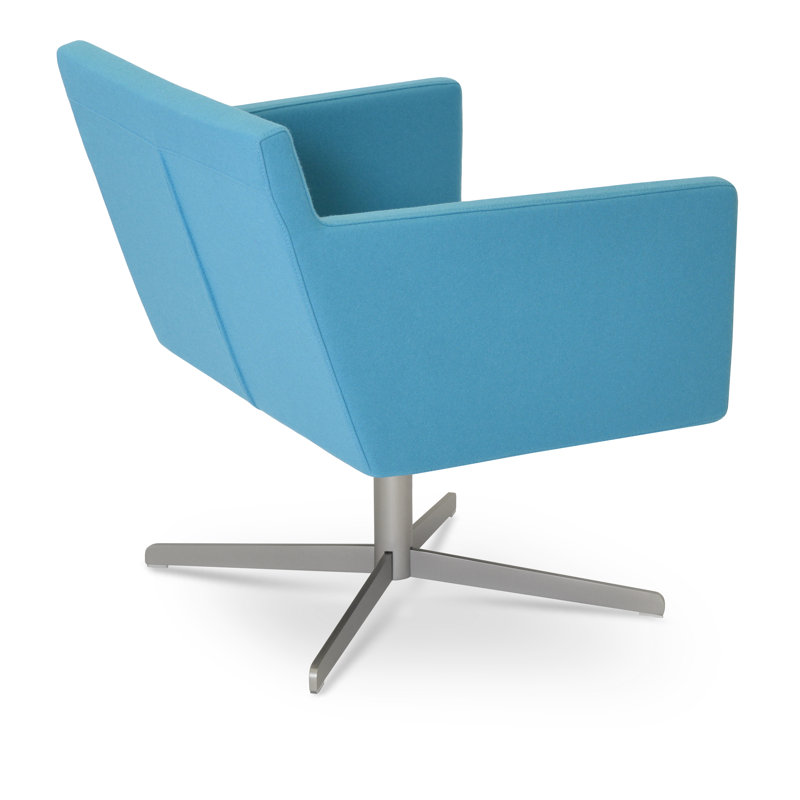 Fauteuil pivotant en laine 26 po Harput, Turquoise