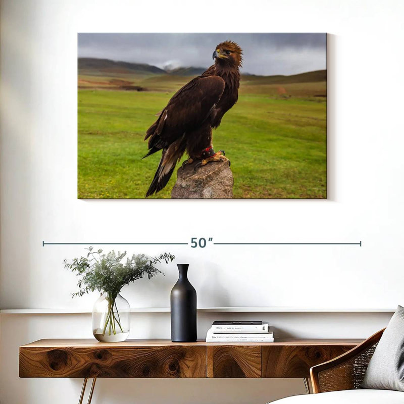 Brampt Eagle On Stone, 26" H x 39" W