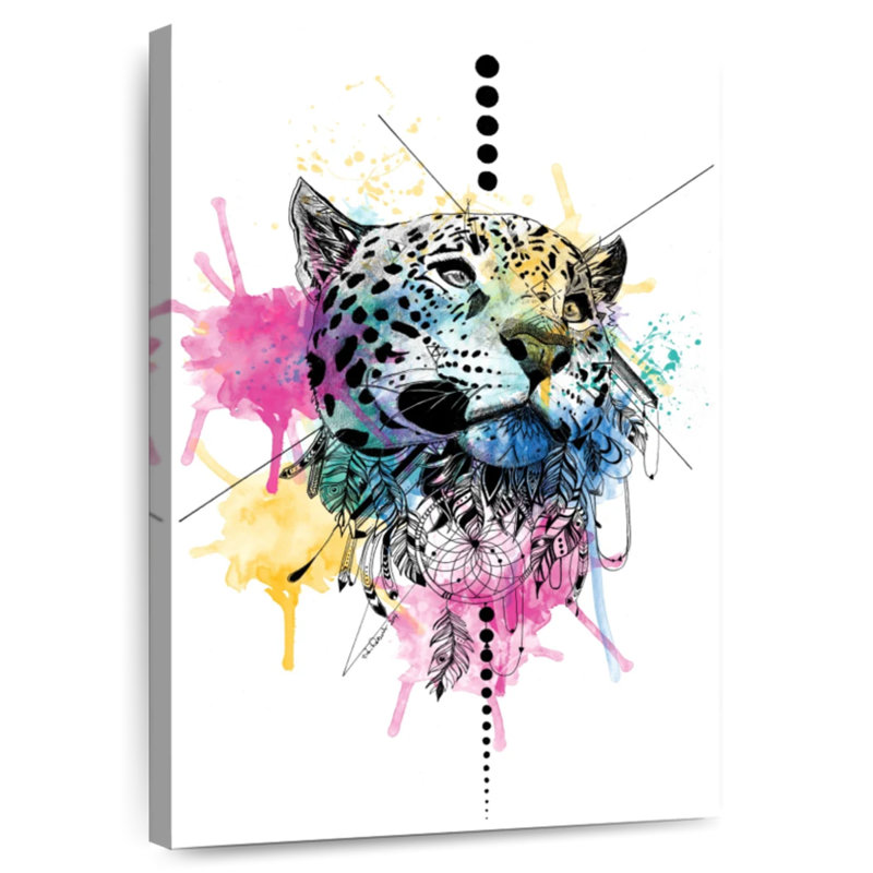 Brampt Tribal Leopard, 12" H x 8" W