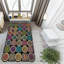 Tapis rectangulaire multicolore antidérapant lavable à la machine