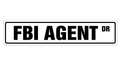 Fbi Street Sign Heavy Duty Plastic 4" X 18"