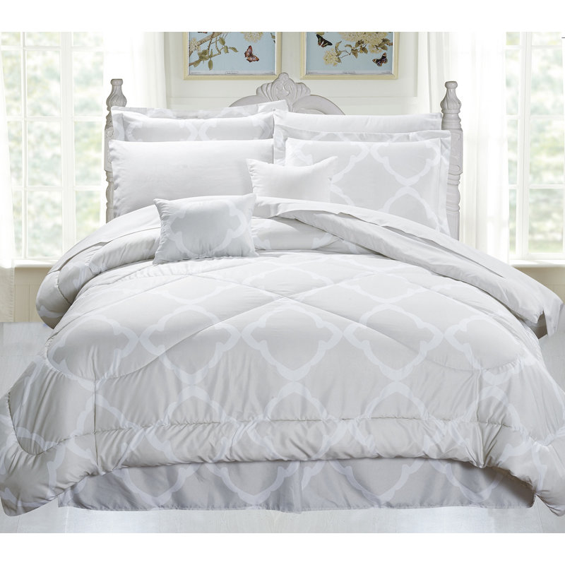 Ensemble d'édredon dans un sac 10 pièces Kathy Ireland - grand ou très grand, Édredon grand + 2 taies décoratives