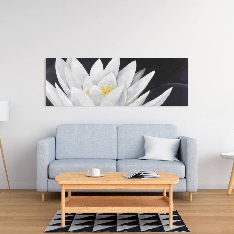 Toile de lotus avec reflet de fleurs - décor botanique contemporain