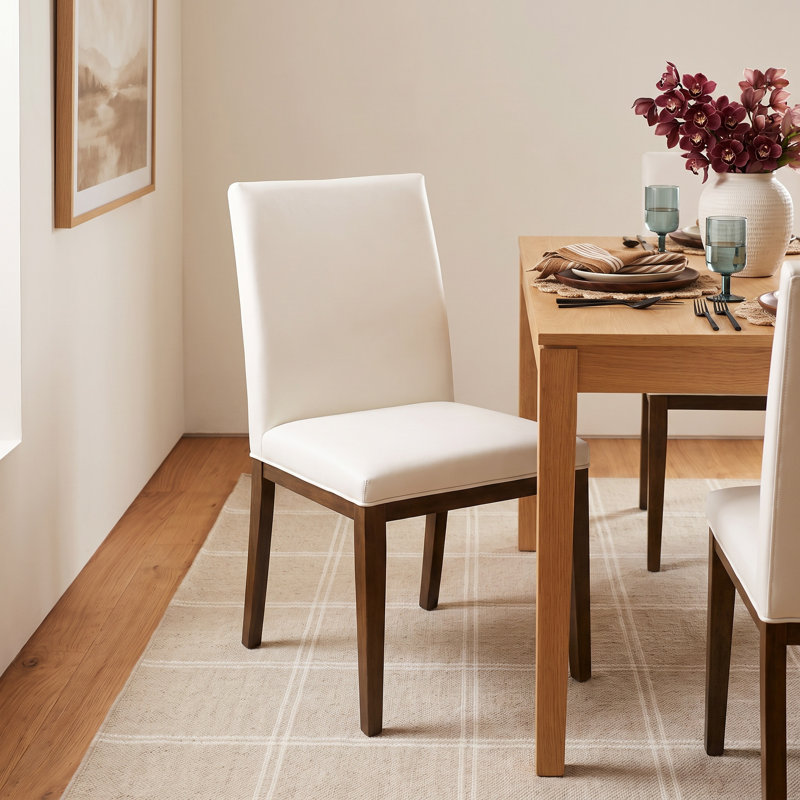 Arden Leather Side Chair, White