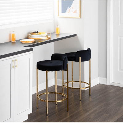Averie 25.5'' Velvet Counter Stool