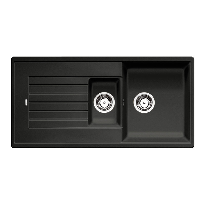Zia 1.5 Bowl Inset Kitchen Sink, Anthracite, 202mm H x 500mm W x 1000mm L
