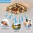 Modern Farmhouse Low Profile Ceiling Fan Light with Reversible Blades and Remote Control for Living room, Bedroom and Kitchen