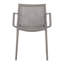 Ensemble de 4 fauteuils empilables en PP gris chaud et table moderne blanche de 140 cm - Résistant aux intempéries, plateau léger, structure polyvalente (4 emplacements), patins antidérapants, idéal pour différents usages.