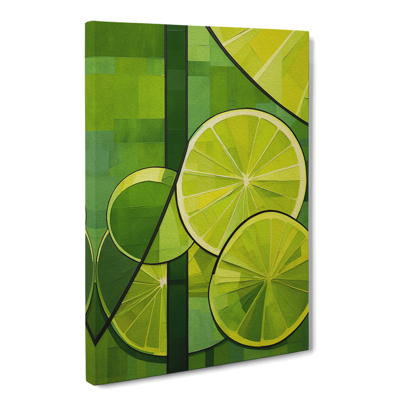 Sliced Lime Deco - Wrapped Canvas, 76cm H x 50cm W x 3cm D