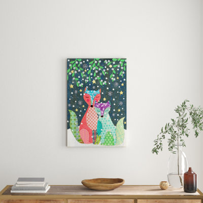 Winter Foxes by Sascalia - Wrapped Canvas Painting