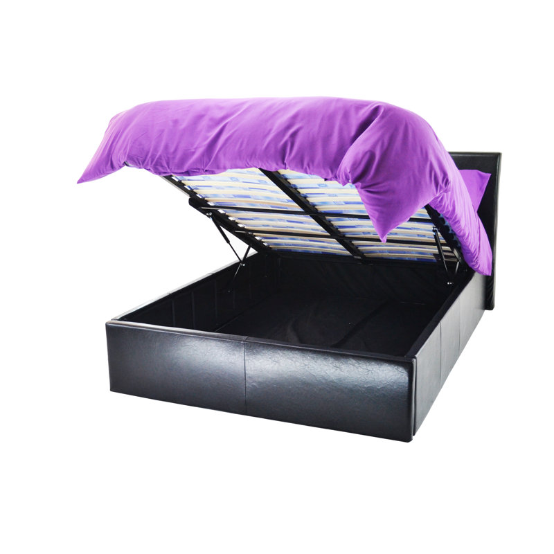 Hartfield Upholstered Ottoman Storage Bed, Black, Double (4'6)
