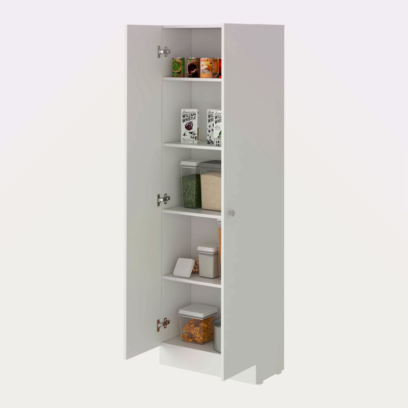 Armoire de rangement rectangulaire à 2 portes, Blanc